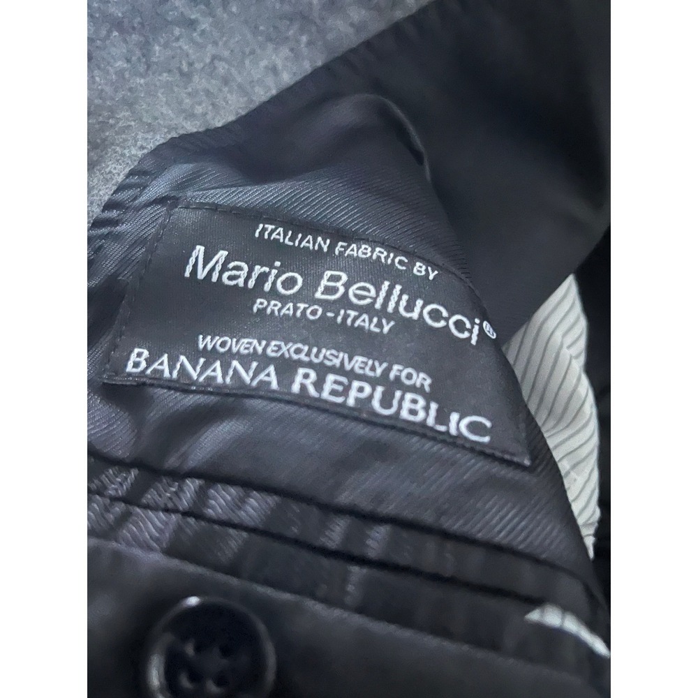 Banana Republic Slim Wool Blazer Mens 42R Gray Italian Fabric Mario Bellucci Lux - Picture 4 of 16